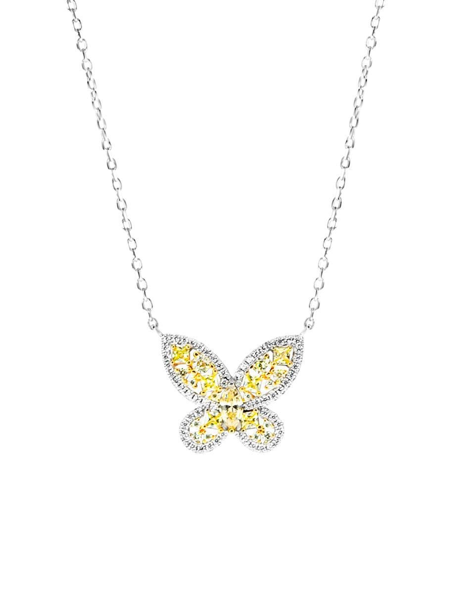 Collar de mariposa de plata P 925 Collar de mariposa de plata P 925