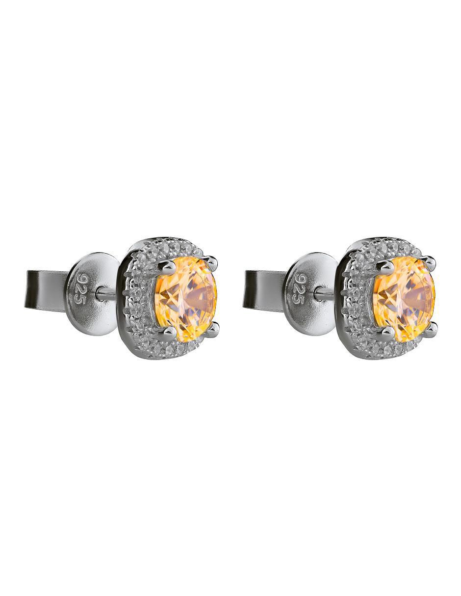 Broqueles de flor de plata P 925 con acabado brillante topacio 2