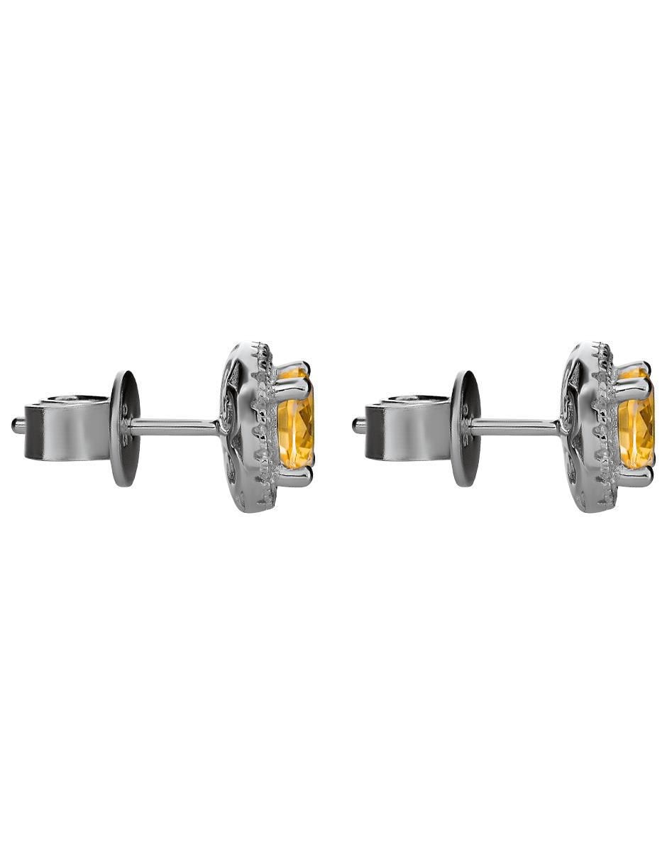 Broqueles de flor de plata P 925 con acabado brillante topacio 3