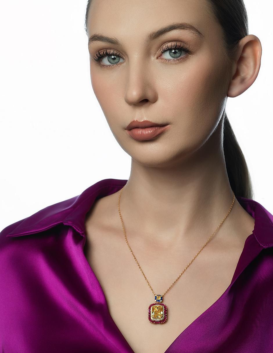 Collar rectangular de plata P 925 3