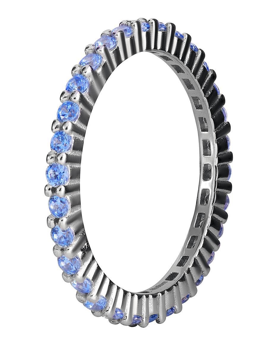 Anillo P 925 de plata aguamarina brillante