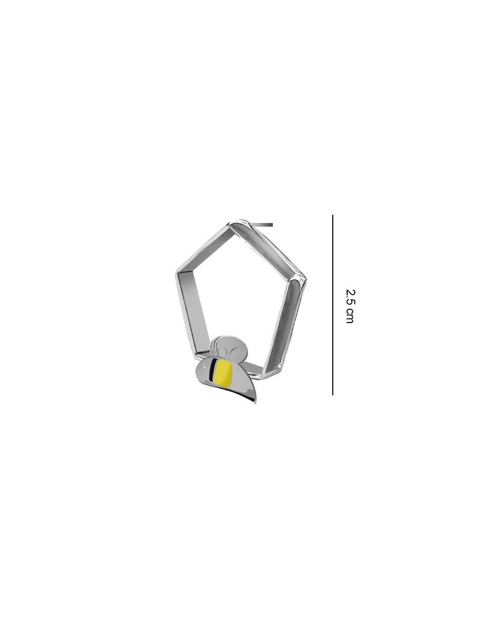 Aretes de abeja de plata P 925 con acabado brillante 3