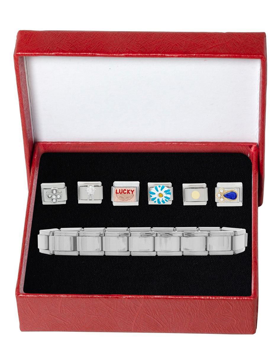 Pulsera y charms horoz con acabado brillante