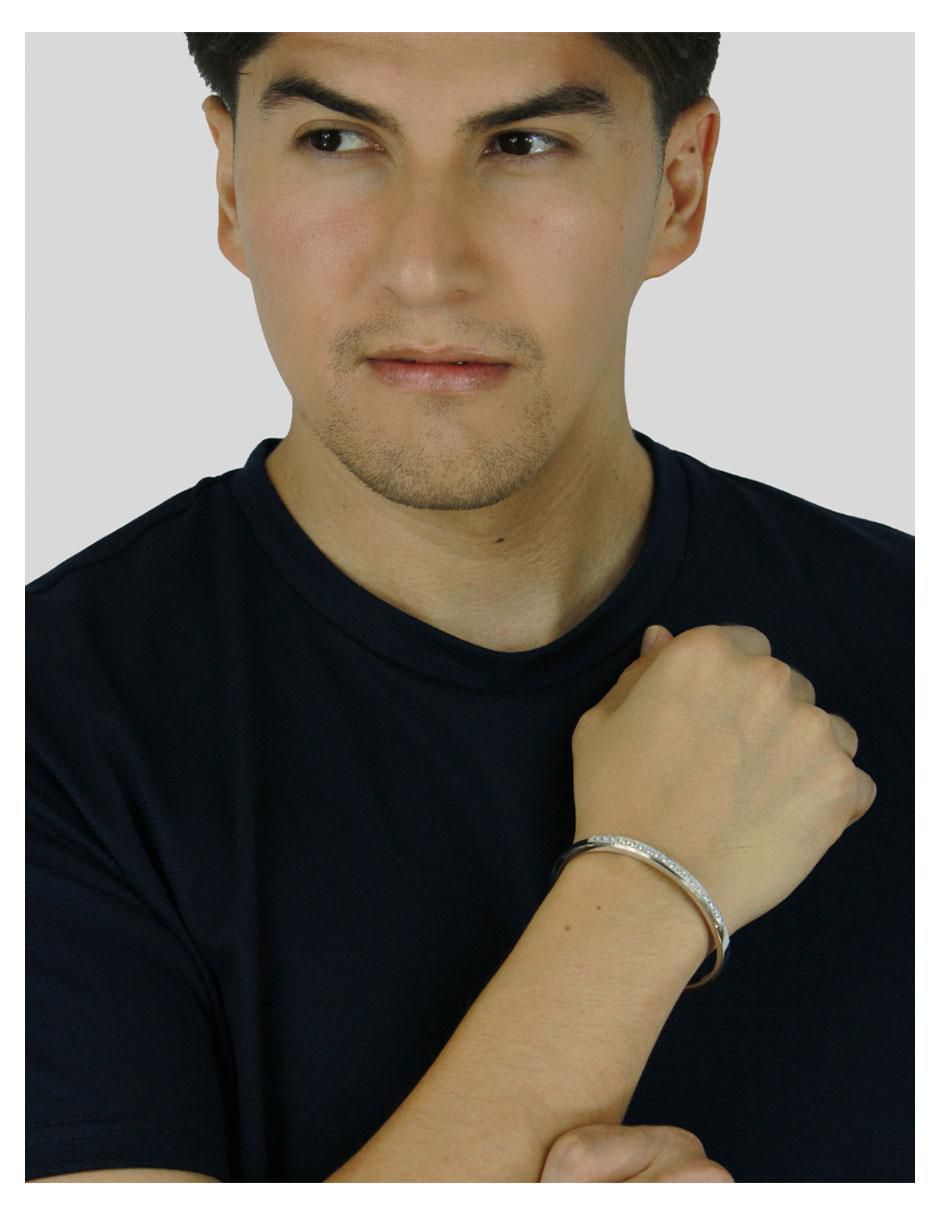 Brazalete de plata con zirconia P 925 acabado pavé 3