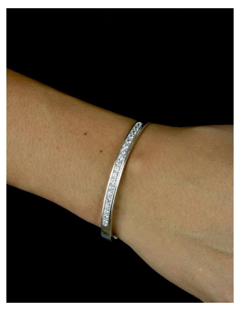 Brazalete de plata con zirconia P 925 acabado pavé 2