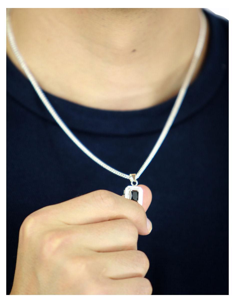 Collar con dije rectangular de plata P 925 3