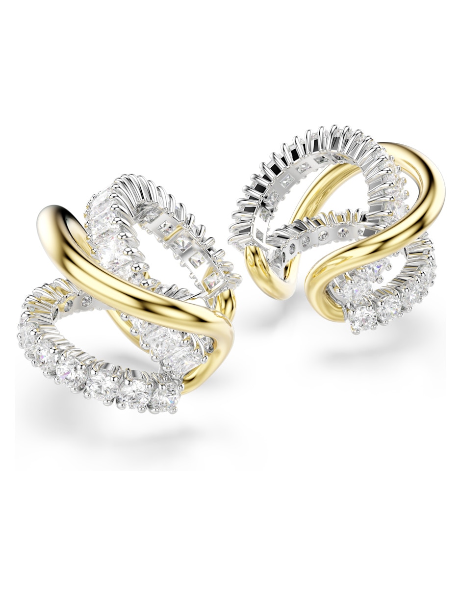 Aretes Cortos Hyperbola Spin Con Acabado Pavé Swarovski 3