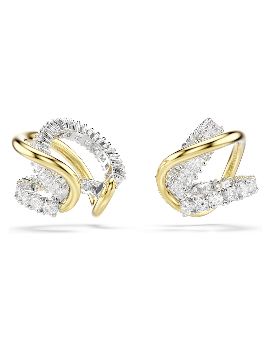 Aretes Cortos Hyperbola Spin Con Acabado Pavé Swarovski
