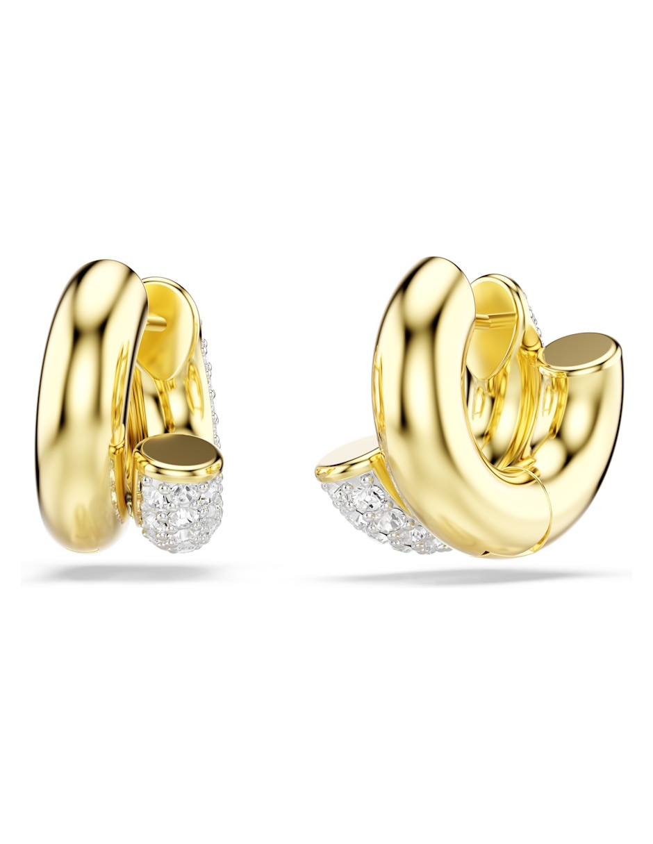 Aretes cortos de caracol Swarovsky Dextera Round con acabado brillante