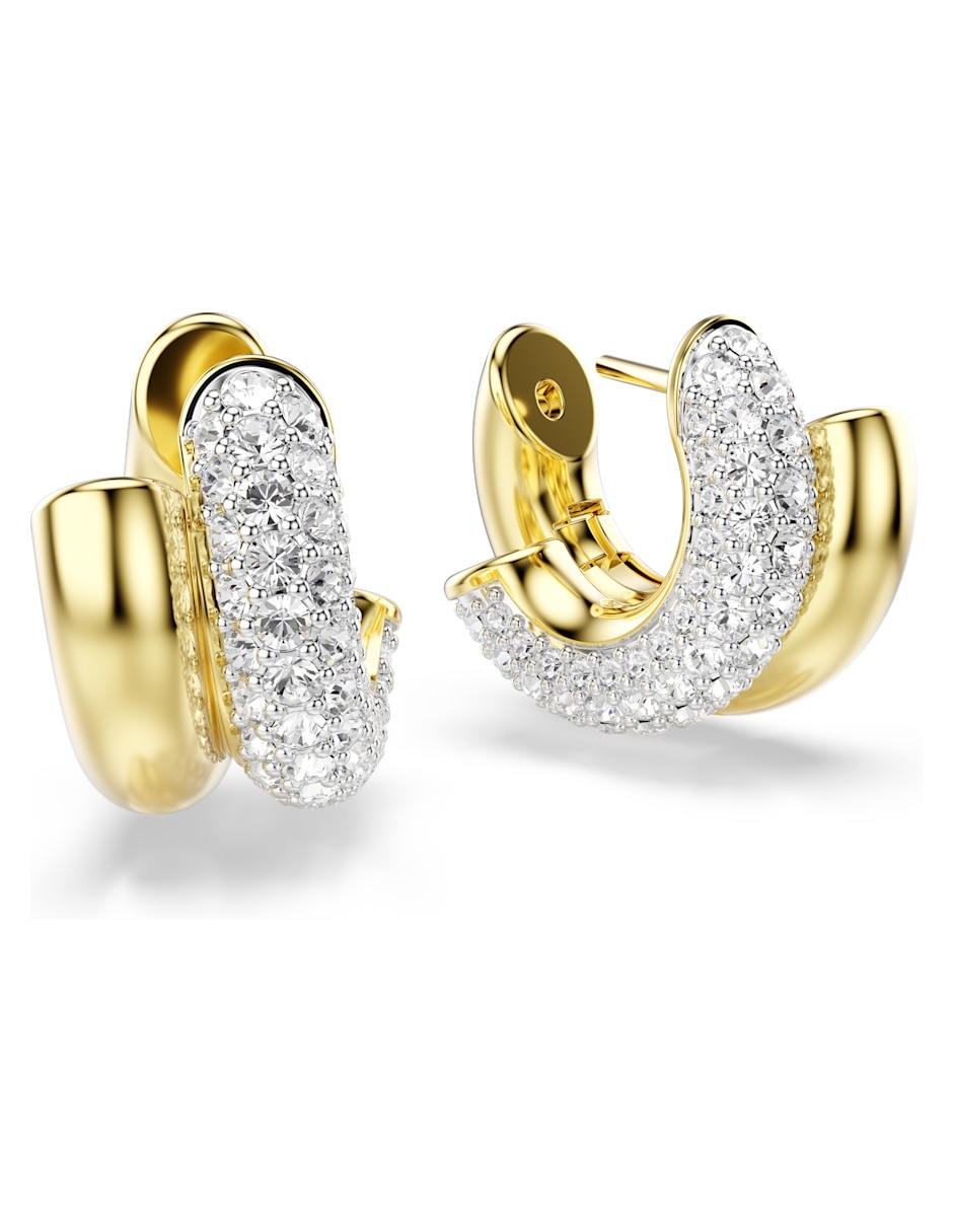 Aretes cortos de caracol Swarovsky Dextera Round con acabado brillante