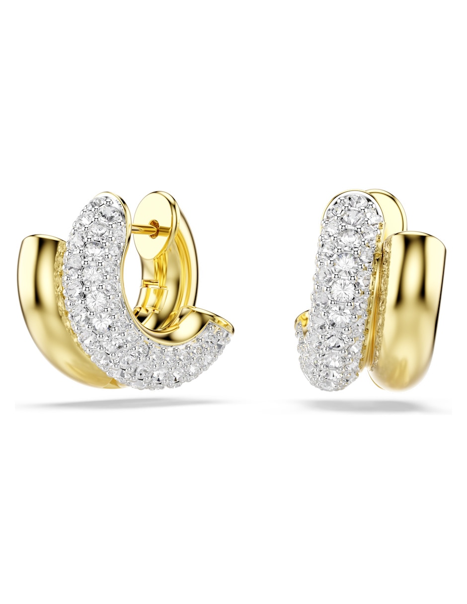 Aretes cortos de caracol Swarovsky Dextera Round con acabado brillante Aretes cortos de caracol Swarovsky Dextera Round con acabado brillante