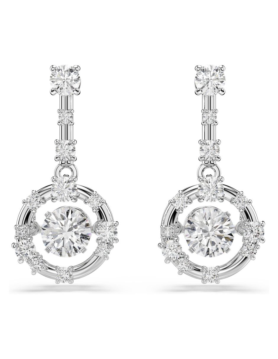 Aretes redondos Constella Bars con acabado pavé Aretes redondos Constella Bars con acabado pavé