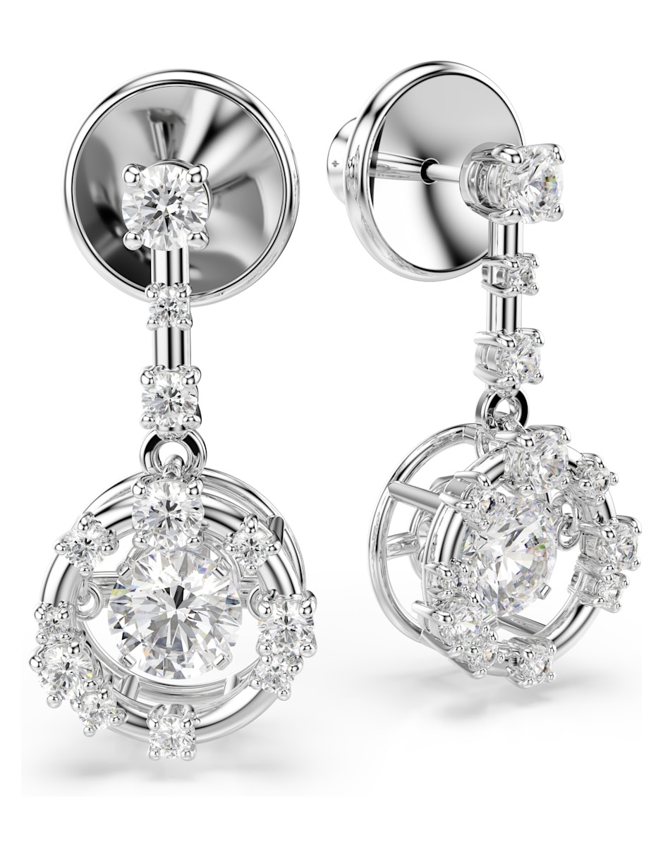 Aretes redondos Constella Bars con acabado pavé 3