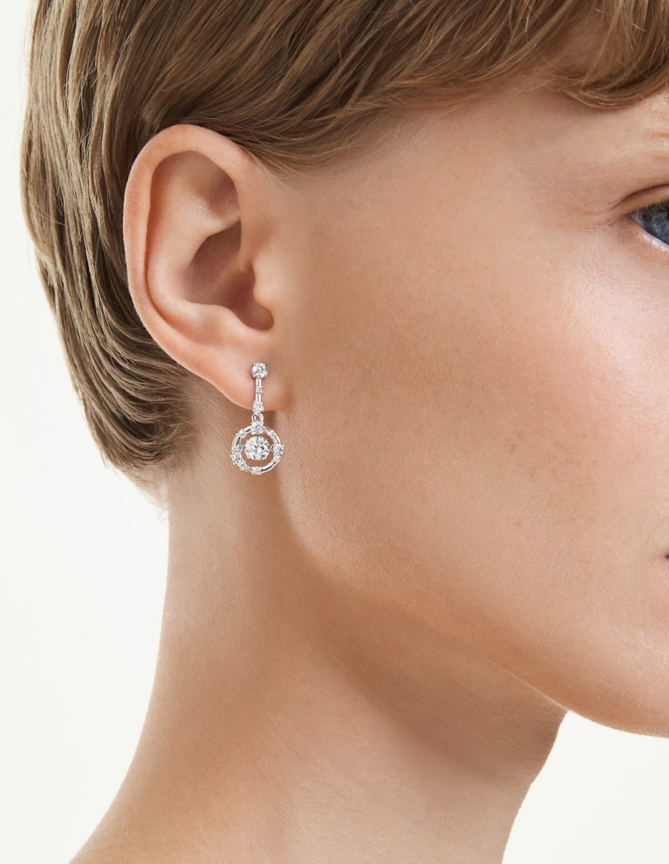 Aretes redondos Constella Bars con acabado pavé 5