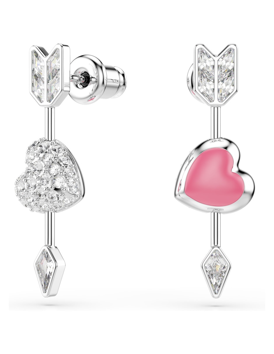 Aretes largos de corazón idyllia con acabado brillante 4