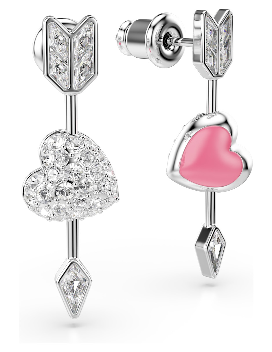 Aretes largos de corazón idyllia con acabado brillante 2