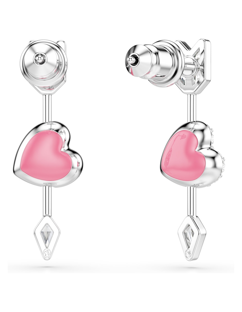 Aretes largos de corazón idyllia con acabado brillante 6
