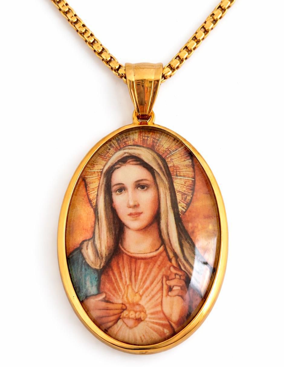 Collar con dije de virgen Joyería con Alma Collar con dije de virgen Joyería con Alma