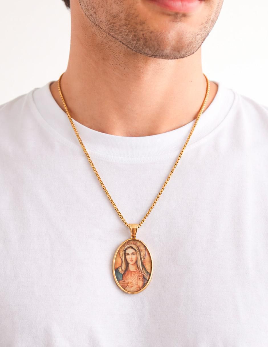 Collar con dije de virgen Joyería con Alma 4