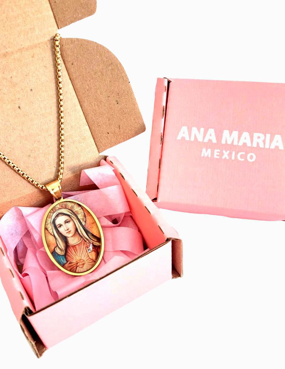 Collar con dije de virgen Joyería con Alma 5