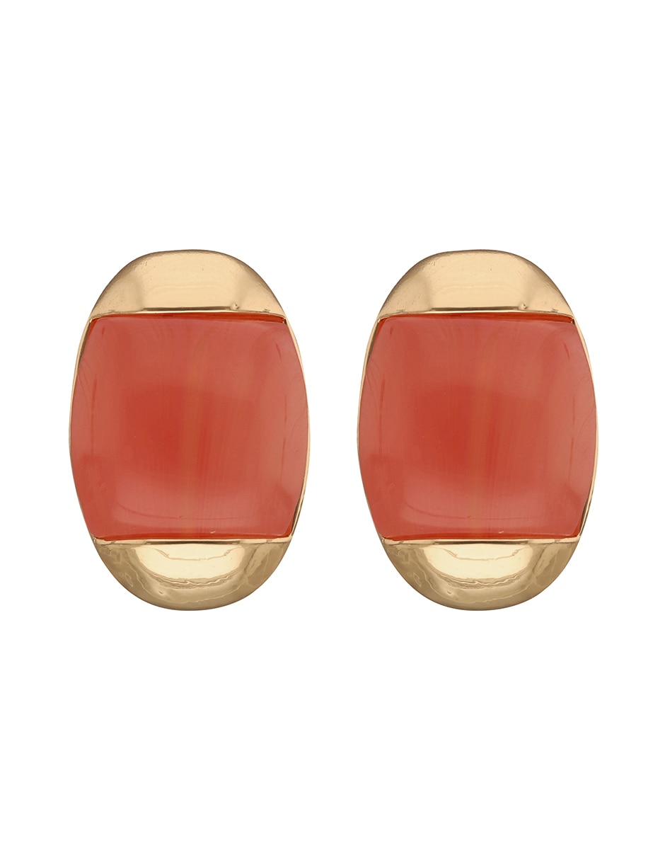 Aretes corto circular citrus shades con acabado brillante