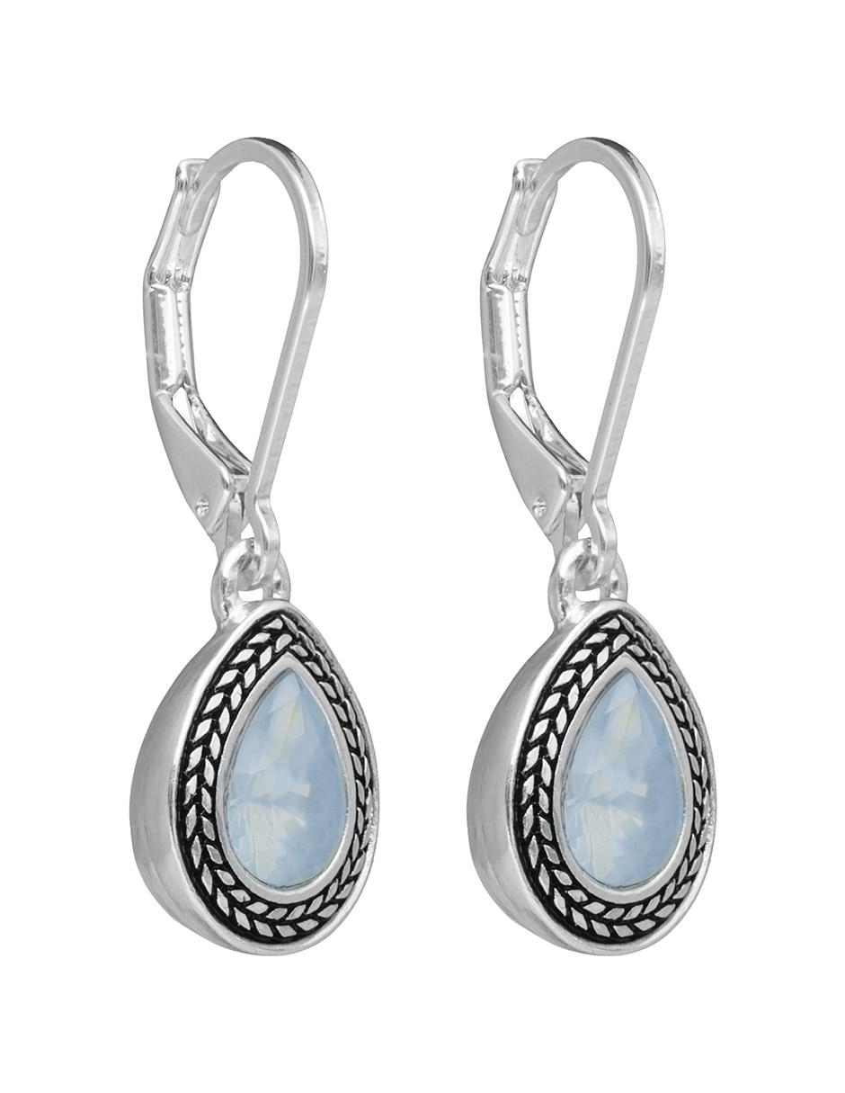 Aretes largos de gota napier color teardrop con acabado pulido