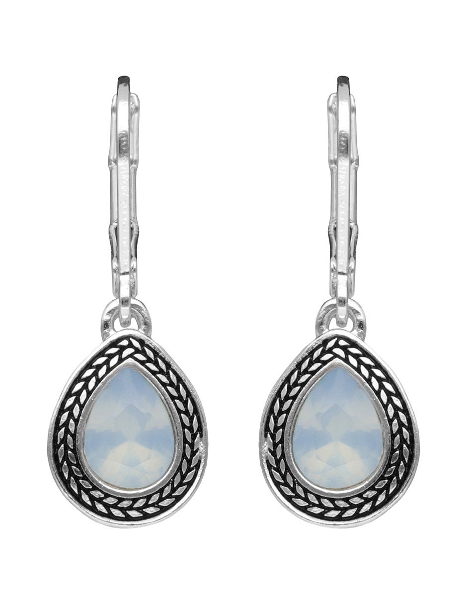 Aretes largos de gota napier color teardrop con acabado pulido