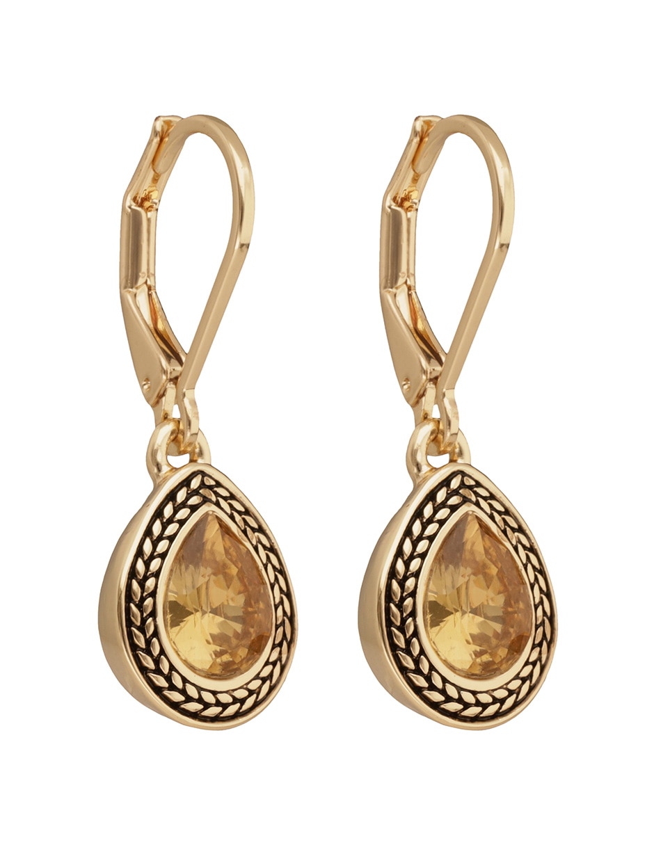 Aretes largos de gota Color Teardrop con acabado brillante