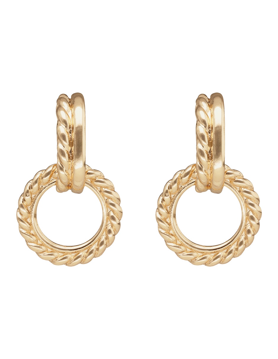 Aretes cortos ovalados Texture Family con acabado brillante 1