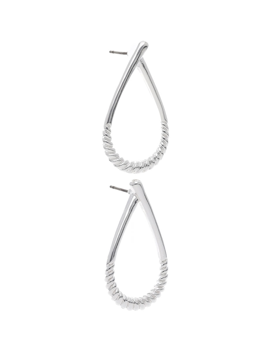 Aretes largos de gota con acabado pulido 2