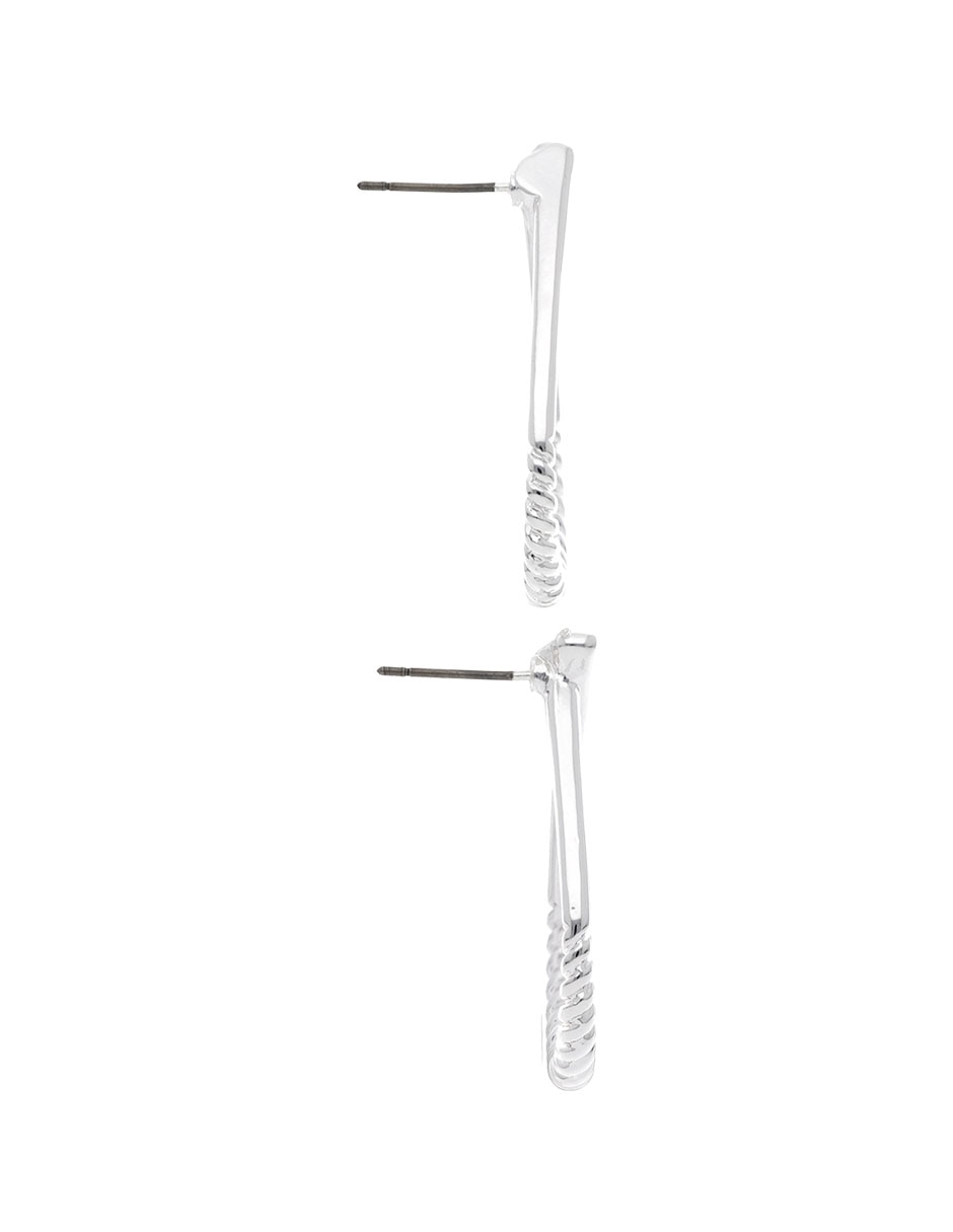 Aretes largos de gota con acabado pulido 3