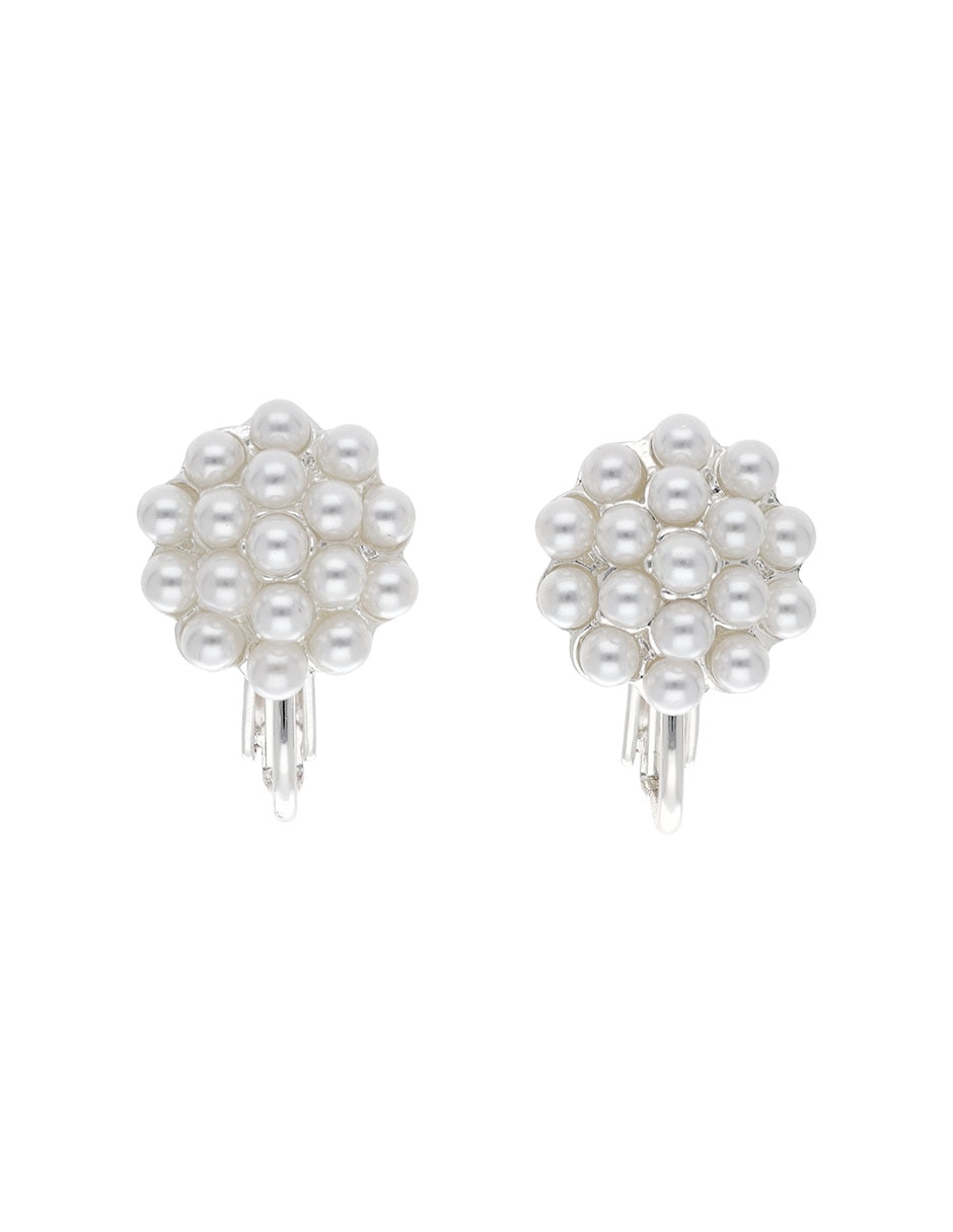Aretes cortos circulares Coral Family con acabado pulido