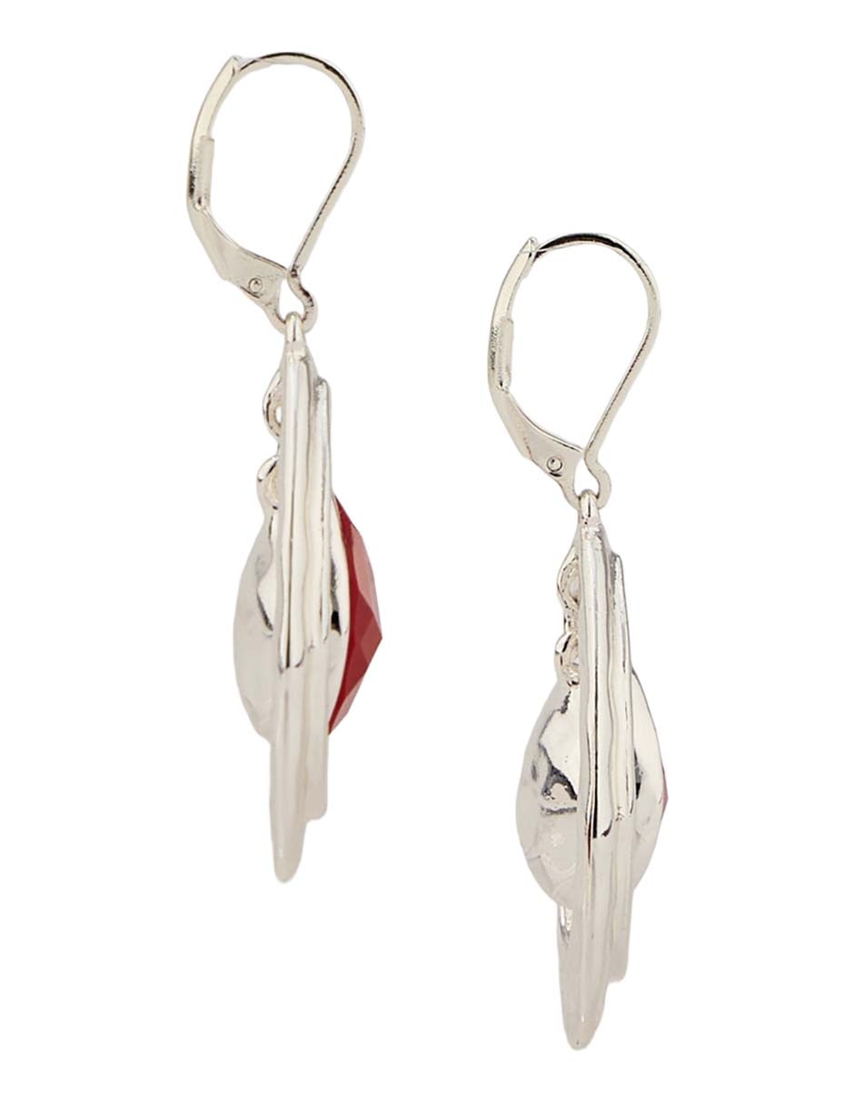 Aretes largos de gota con acabado liso pulido 3