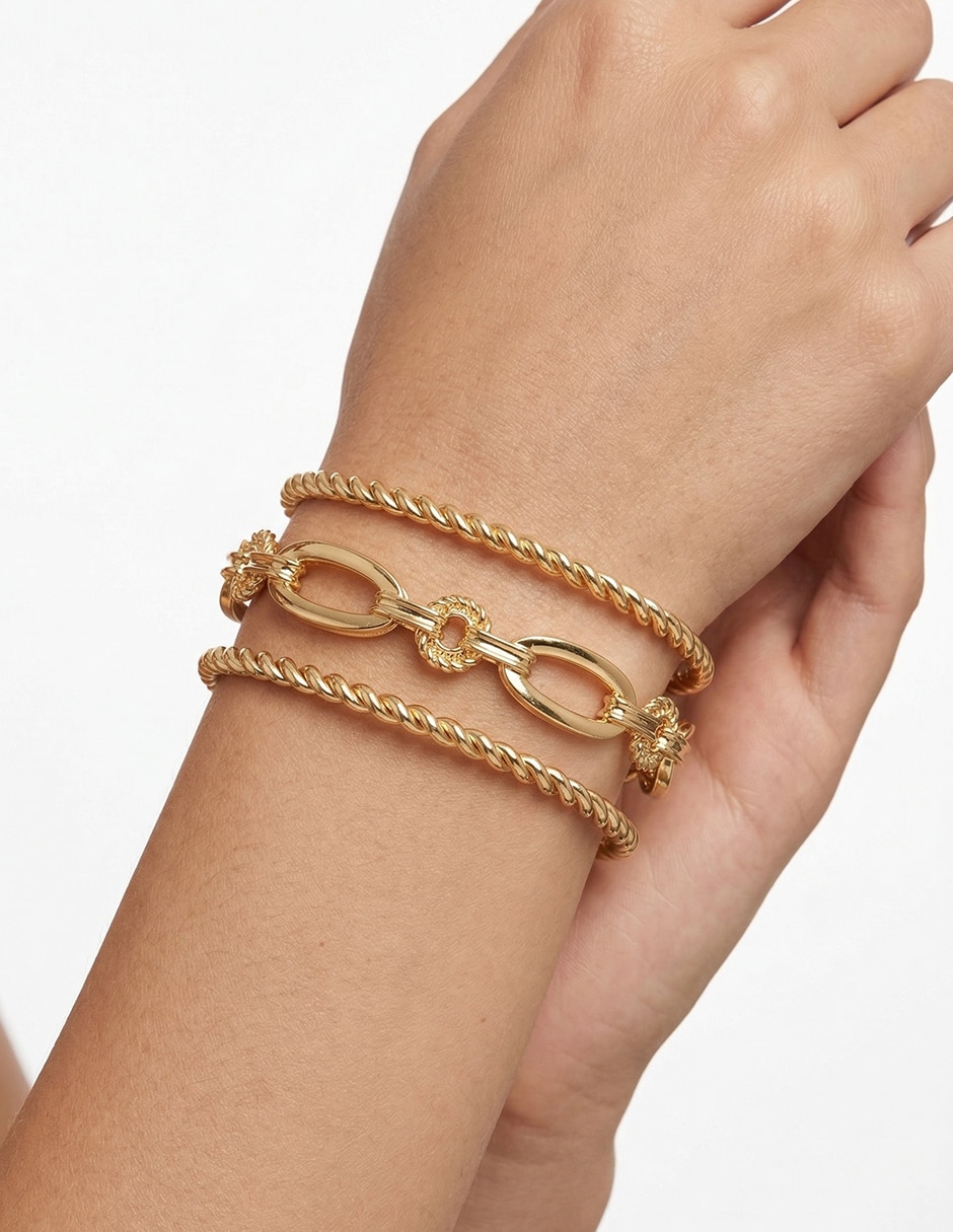 Pulsera con golden links acabado