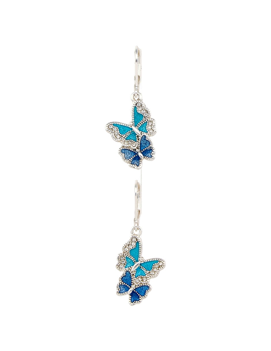 Aretes largos de mariposa Lauren Ralph Lauren Summer Dreams con acabado brillante