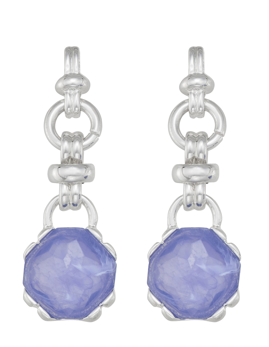 Aretes corto circular color in stone con acabado brillante