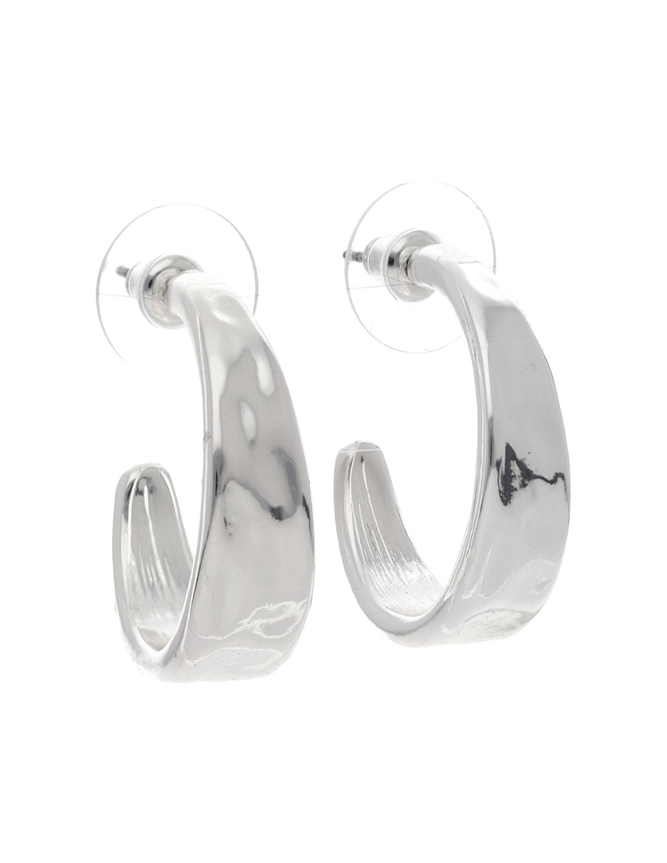 Arracadas organic c hoop con acabado pulido 2
