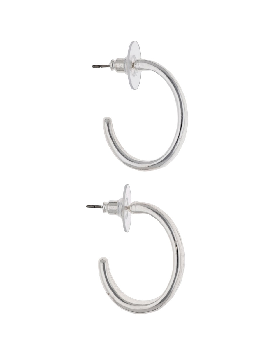 Arracadas organic c hoop con acabado pulido 3