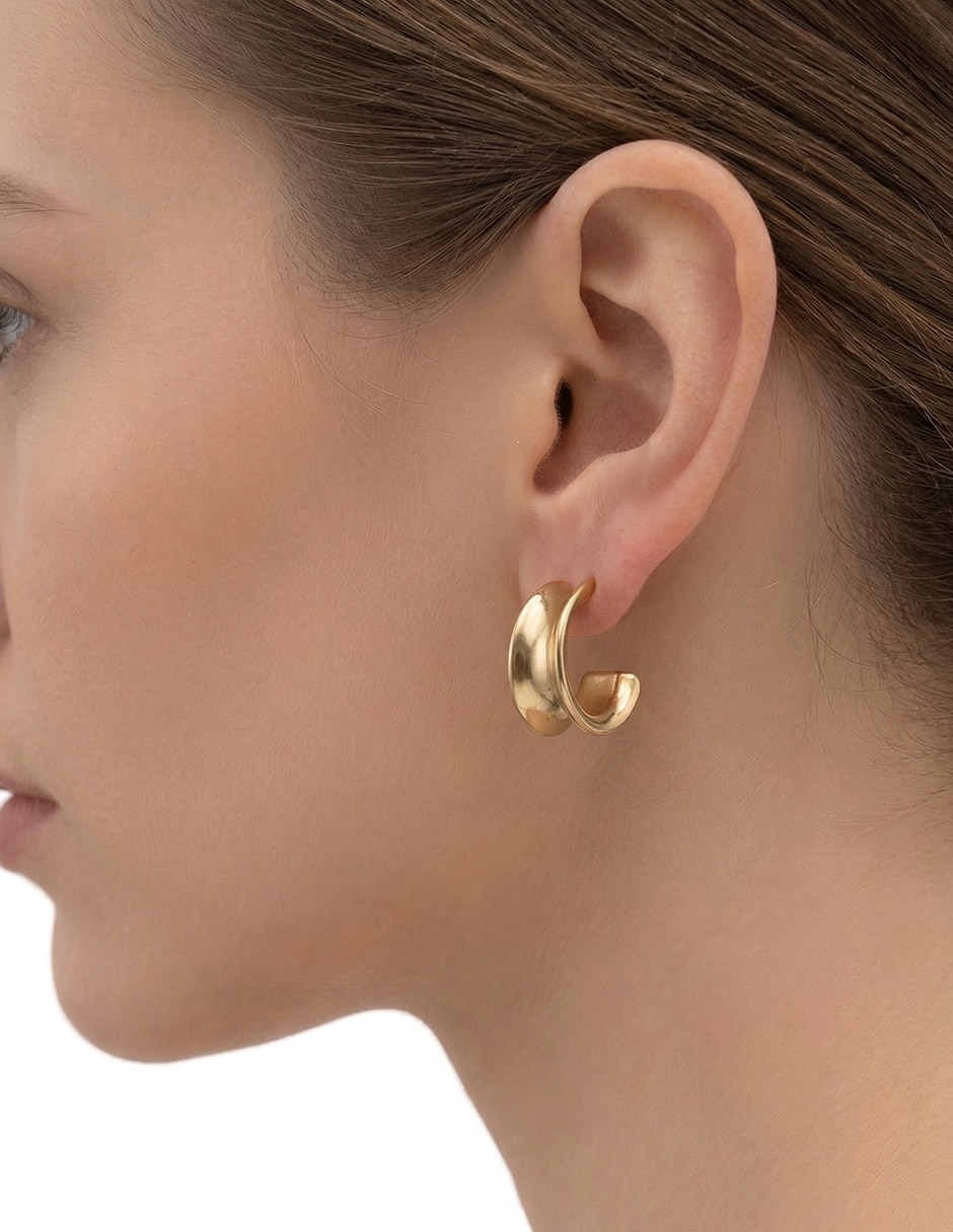 Arracadas golden links con acabado brillante