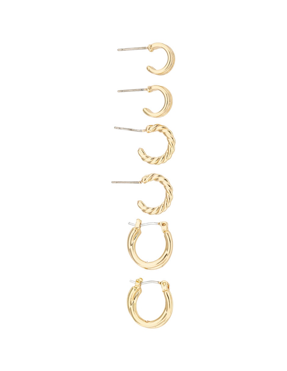 Set De Aretes Con Acabado Brillante 3
