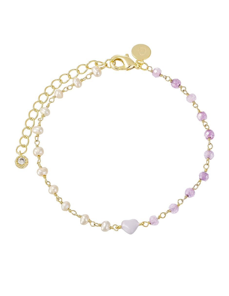 Pulsera con perla Golden acabado baño de oro 14 K