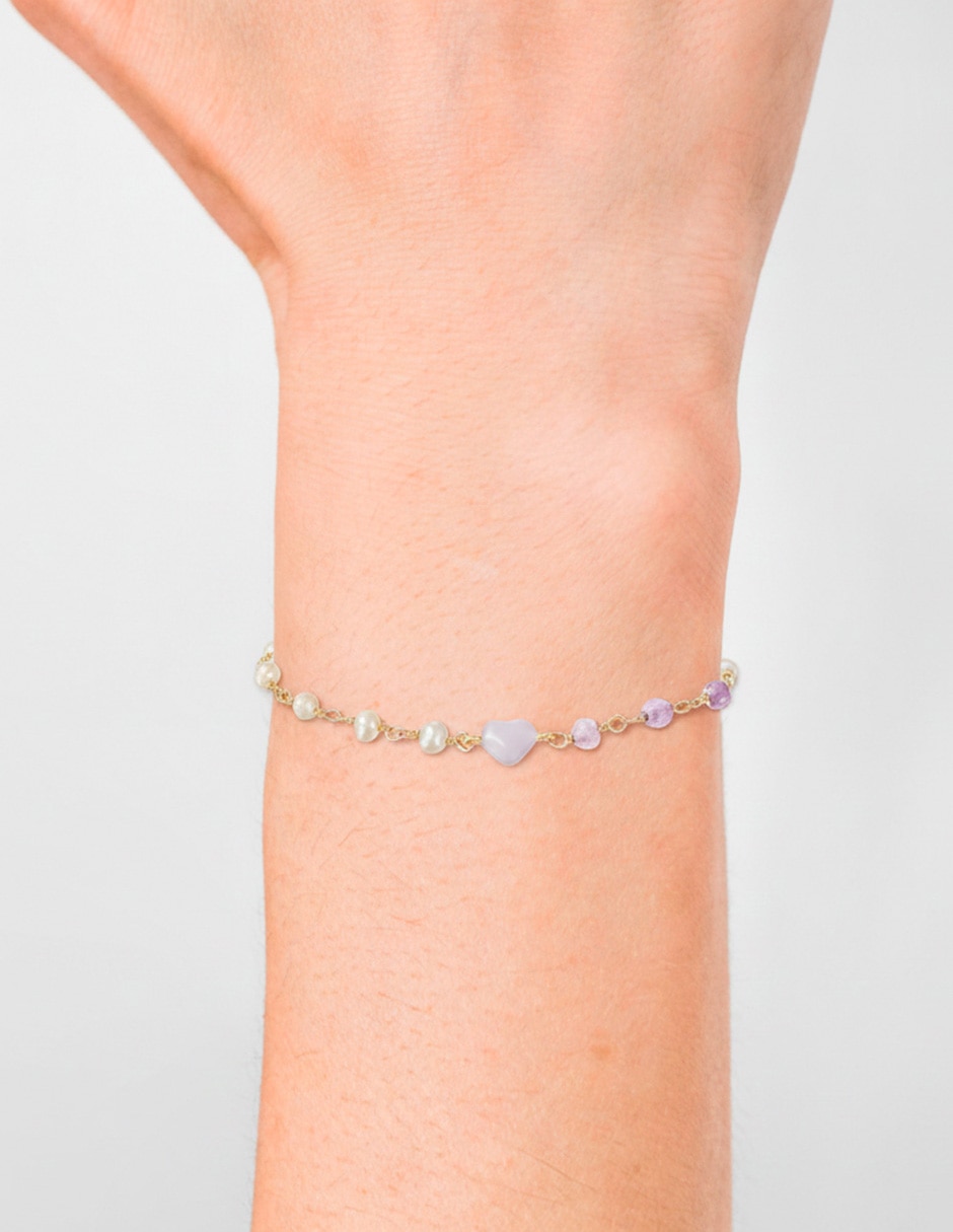 Pulsera con perla Golden acabado baño de oro 14 K 4