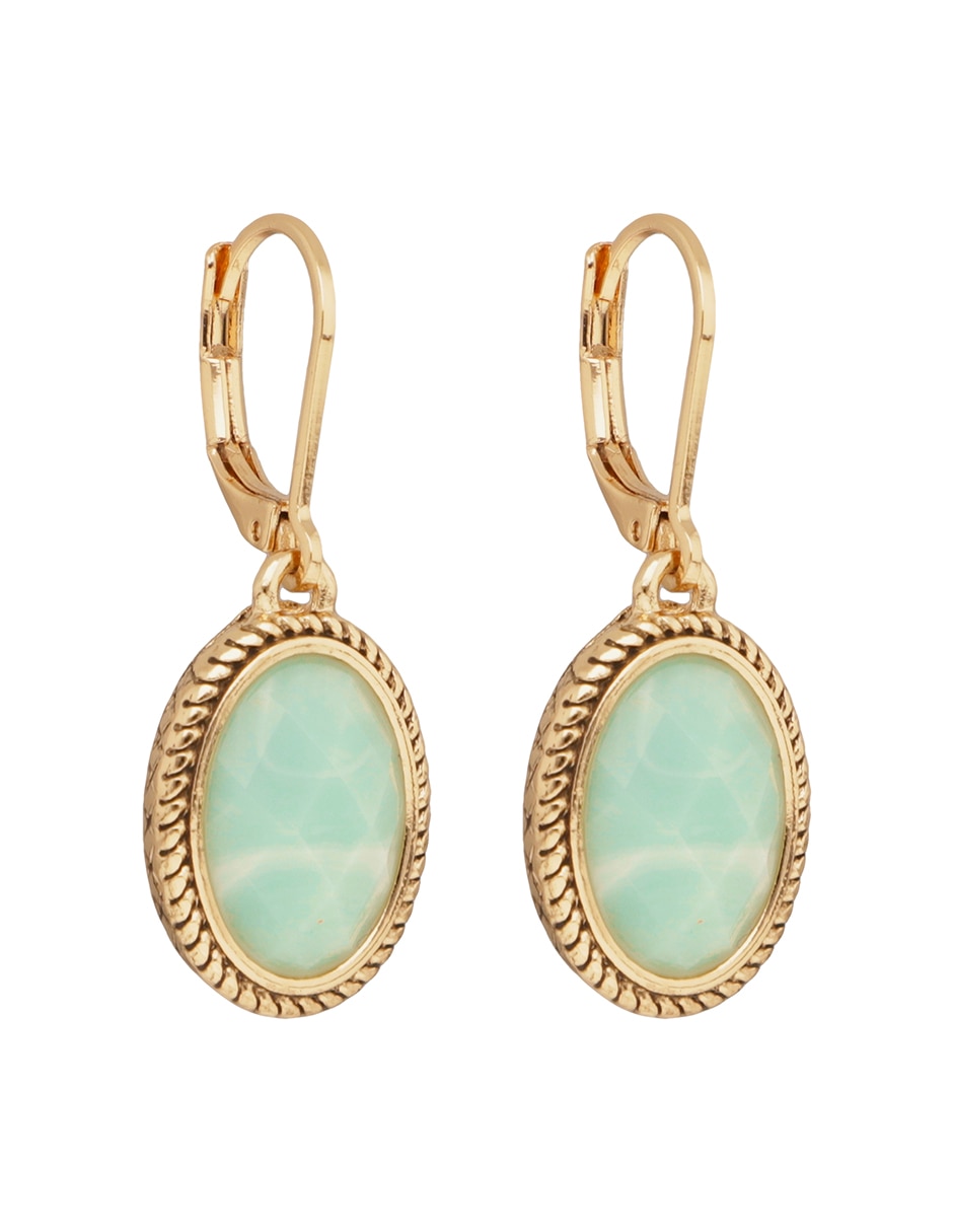 Aretes cortos ovalados Casual Nature con acabado brillante