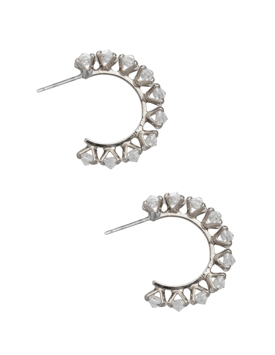 Arracadas de media luna con acabado pavé 3