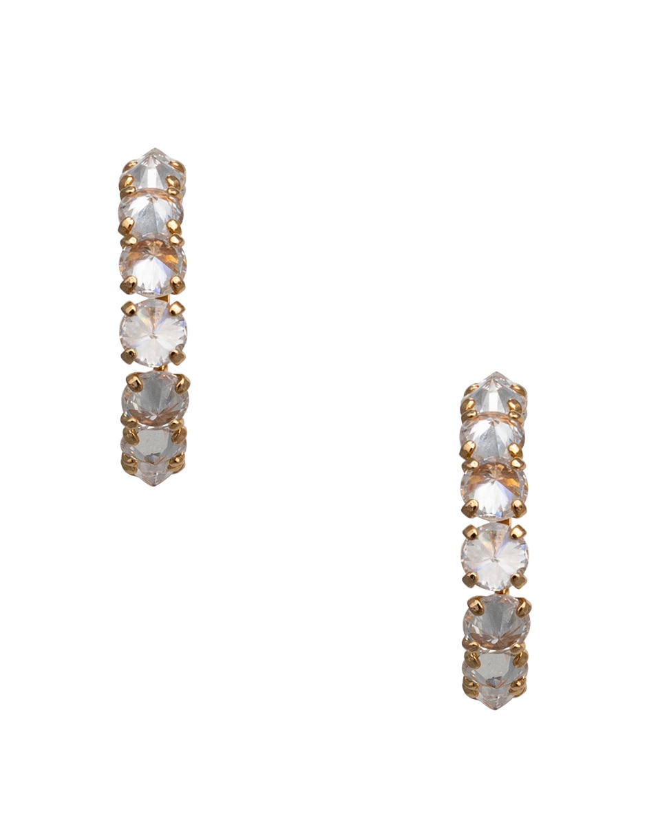 Arracadas de media luna Westies con acabado pavé zirconia
