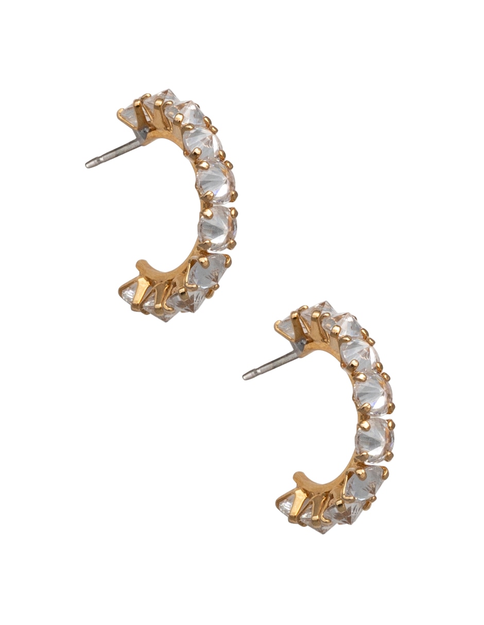 Arracadas de media luna Westies con acabado pavé zirconia