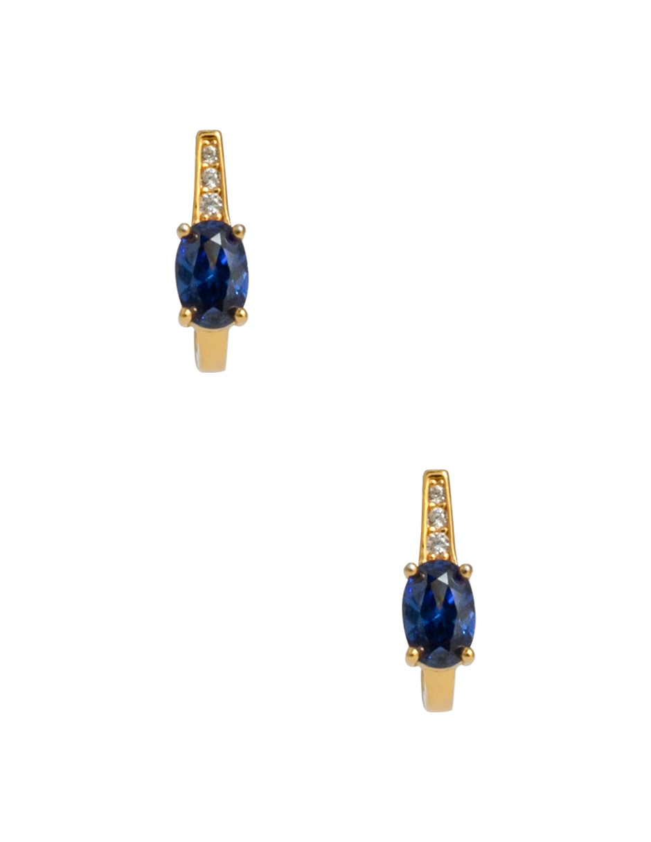 Aretes cortos ovalados de plata p 925 con acabado pavé zirconia 1