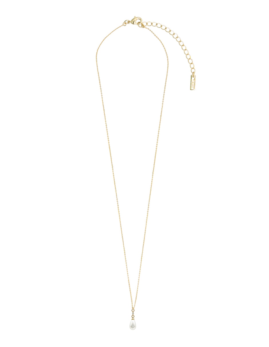 Collar con dije de gota perla y cristal 2