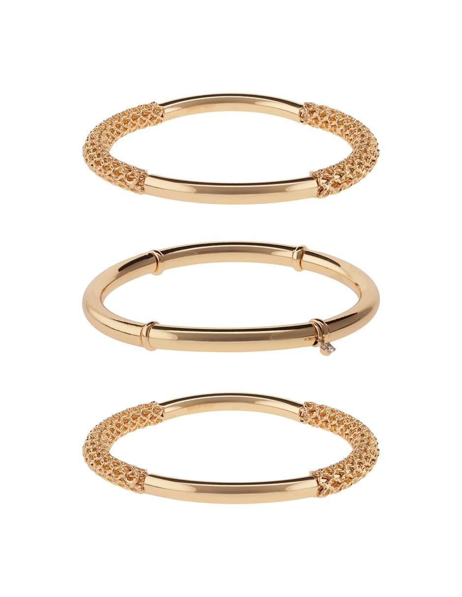 Pulsera nine west de aleación de metal golden mesh acabado