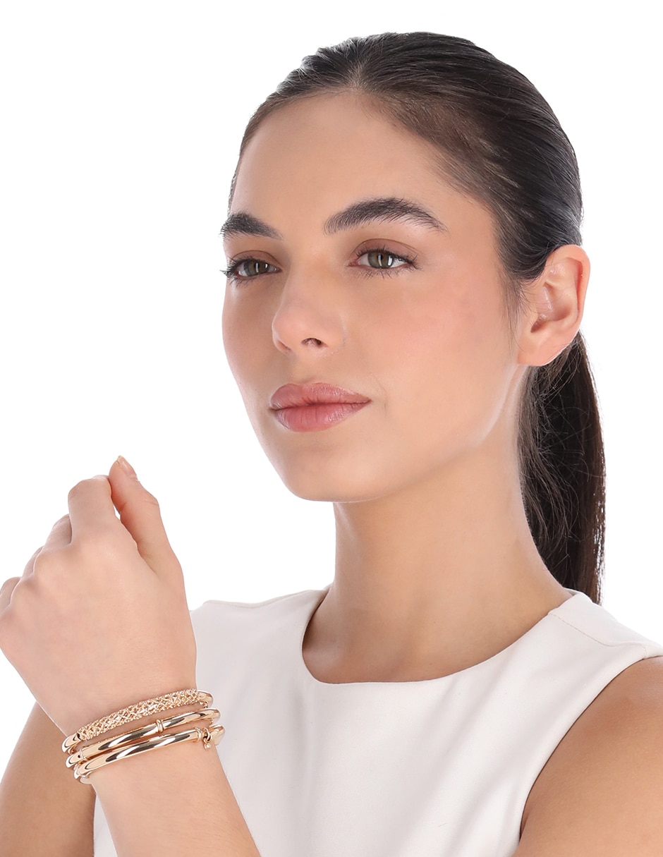 Pulsera nine west de aleación de metal golden mesh acabado